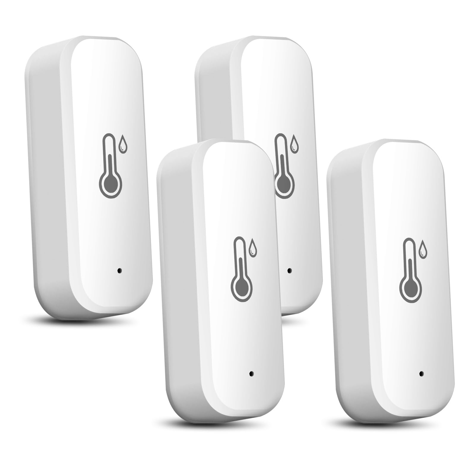 4 termómetros higrómetros wifi, medidor de humedad WiFi con aplicación Tuya/Smart Life, mini termómetro interior para habitación de invernadero, sensor inteligente higrómetro con registro de datos