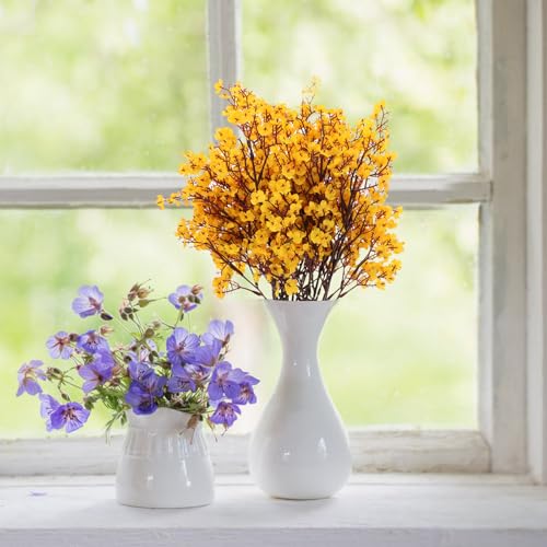Gypsophila artificial KICHOUSE naranja ramo de 8 piezas para centros de mesa 8