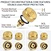 Brass A/C Valve Caps for R134a Systems, Durable Heavy-Duty High and Low Side Port Covers with Sealing O-Rings, Compatible with Standard Automotive Air Conditioning Service Ports, Set of 2