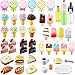 50 Pièces Nourriture Miniature Mini Boisson Alimentaire à Échelle 1:12 Nourriture de Maison Cuisine Accessoires de Cuisine Miniatures Set de Nourriture et Vaisselle (Series Classique)