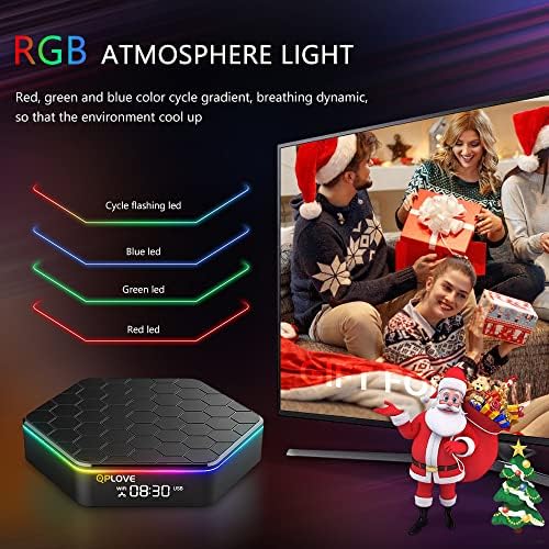 HONMY 2022 Android TV Box 12.0 4GB RAM 32GB ROM, Android Box H618 Quad-core Cortex-A53 CPU Support 6K 4K HDR10+, WiFi 6 2.4G/5G Dual WiFi Bluetooth 5.0 100M Ethernet USB 2.0 Smart TV Box
