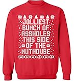 Pekatees Jolliest Bunch Sweatshirt Jolliest Bunch Sweater Ugly Christmas Sweatshirt Xmas Red L