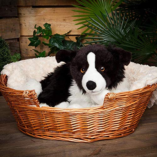 Living Nature Soft Toy - Großes Stofftier Border Collie (60cm), Schwarz / Weiß