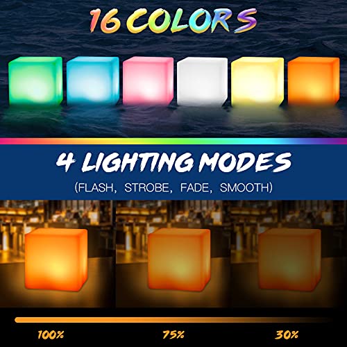 Abneon 8-Inch Led Light Cube, Cordless Led Cube Night Light With Remote Control, 16 Rgb Colors Changing & Dimmable Mood Lamp, Rechargeable Beside Desk Lamp For Home, Bedroom, Garden 1 Pack #TOP2