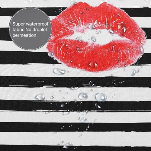 Rideau de douche imperméable lèvres rouges baiser pour salle de bain tendance 183x183 cm - 6