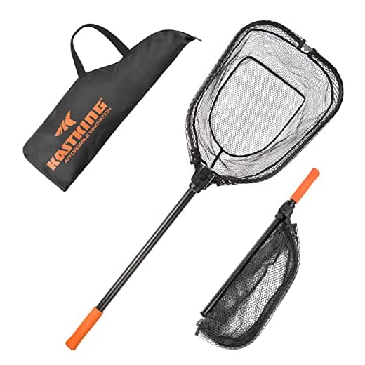 KastKing Brutus Fishing Net, Fish Landing Net, Lightweight & Portable Fishing Net with Soft EVA Foam Handle, Holds up to 44lbs/20KG, Fish-Friendly Mesh for a Safe Release, PVC M