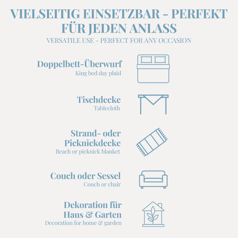 Carenesse Jacquard Tagesdecke King Size Barock 260 x 260 cm grau I Edle & zarte Wendedecke aus 100% Baumwolle mit hochwertiger Webung I Überwurf für Bett & Sofa I Wohndecke dünn & leicht