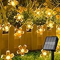 Solar String Lights for Outside?50 LED Solar Flower String Lights Outdoor Waterproof?Solar Powered Outdoor Decorative String Lights for Yard, Lawn, Fence, Flower Garden, Christmas Tree