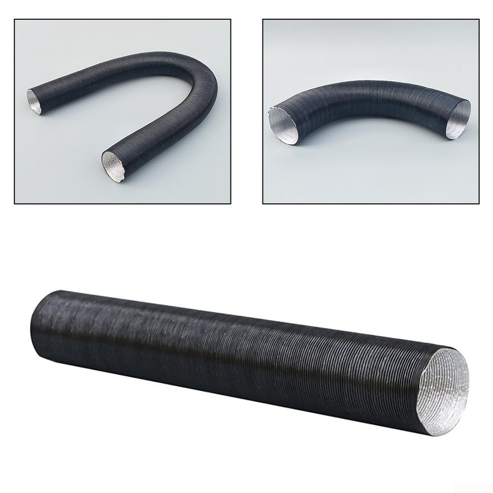 Manguera de calefacción de 50 mm de lámina de aluminio, ignífuga y resistente a los golpes, tubo flexible de entrada de aire para calentadores diésel Webasto, color negro (longitud a elegir