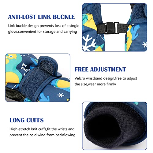 Teklemon Guanti da Sci per Bambini, Guanti da Neve Invernali per Bambini, Guanti Invernale Antivento Impermeabile Guanti Termici per Sci, Snowboard, Attività Outdoor per Ragazzi e Ragazze 4-10 Anni - Image 7