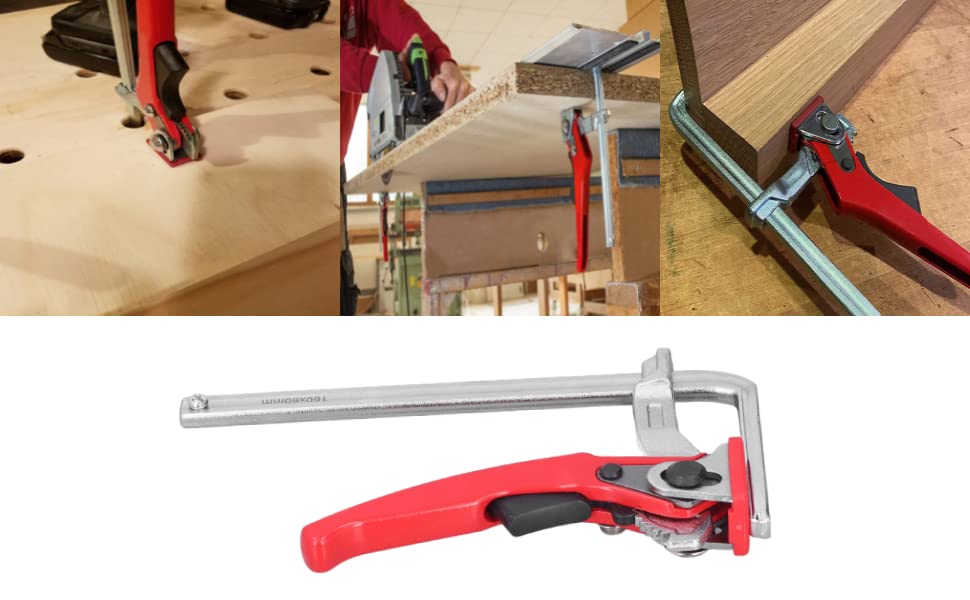 Étau De Table à Cliquet Rapide - Serrage 160x60mm - Alignement Auto - Pour Rail De Guidage