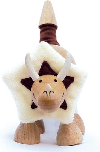 Miniatura 2 de Anamalz Juguete de dinosaurio Triceratops de madera para niños pequeños divertido y posable para el aprendizaje temprano madera natural lisa niños y