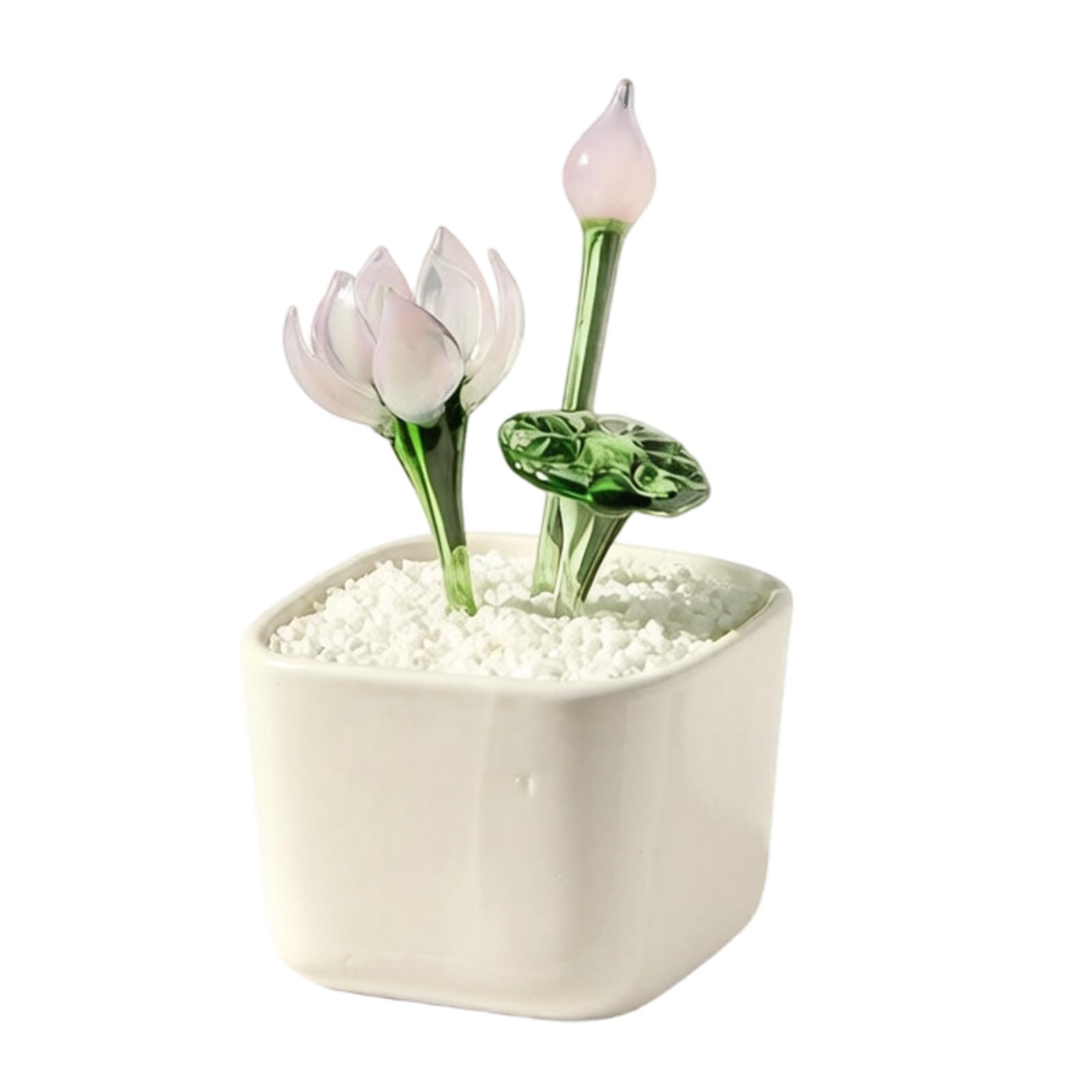 Handcrafted Glass Artificial Flower Centerpiece with Realistic Blooms for Workspaces Ornament Miniature Home Decoration Tabletop Low Maintenance