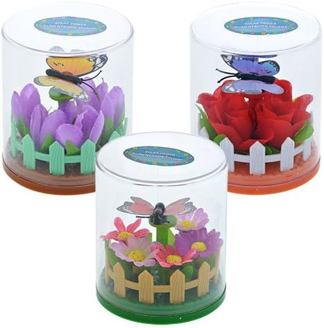 Solar-Powered Fluttering Plastic Butterflies in Plastic Terrariums