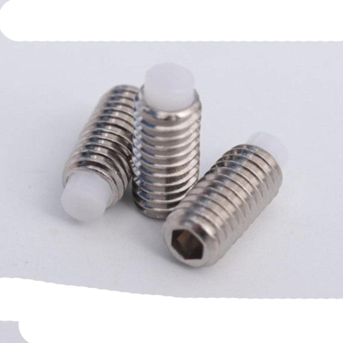 Vis à Six pans Creux à Pointe en Nylon, Lot de 20 vis à Six pans Creux avec Embout en Nylon M6 x 16 (M3, M4, M5, M6, M8, M10)(M8X20)