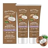 Coconut Facial Hair Removal Cream,Coconut Enthaarungscreme Gesicht,Sanft und Nicht Reizend, Gesichtshaarentferner für Frauen,Natürlich Kokosnuss-Haarentferner für Alle Hauttypen (2PCS)
