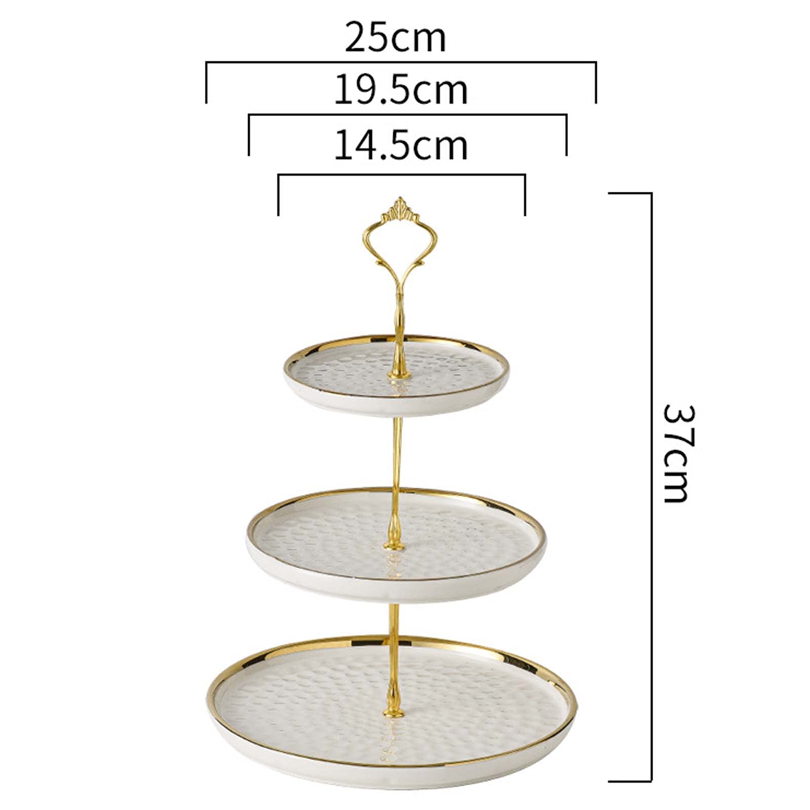 Alzata per Torte in Ceramica, espositore Rotondo in Porcellana, Supporto per Cupcake e Dessert Resistente e Robusto, 2/3 Ripiani per Decorazioni per Matrimoni, tè e Feste di comple