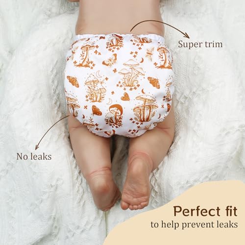 Image of Mama Koala Reusable Adjustable Cloth Diaper Covers with Double Gusset for Girls and Boys, Snap Closure, Size M (Vibrant Mush-M)
