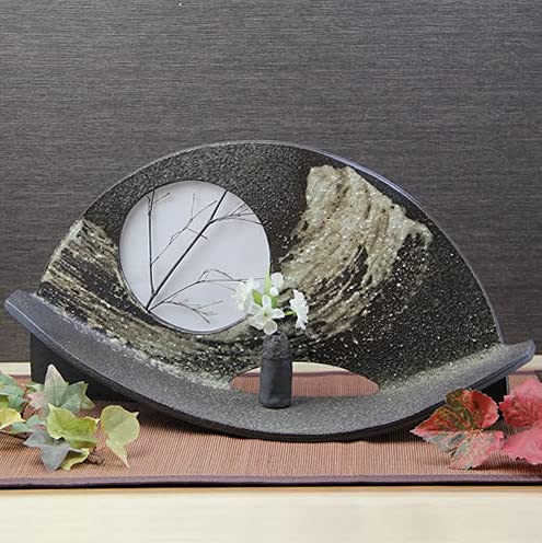 信楽焼花入れ Amazon.co.jp: 信楽焼 観月花入れ（花器）【ha-0181】 花瓶 花器