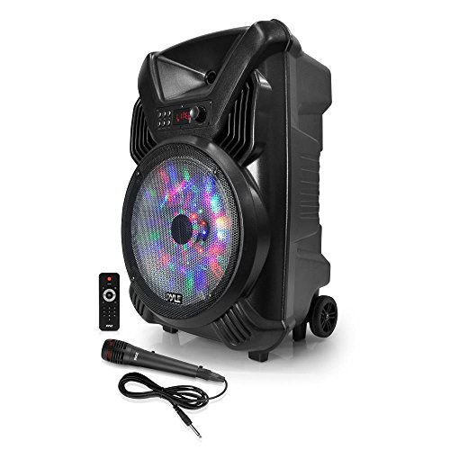 Pyle Portable Karaoke Sound System, Bluetooth Wireless Streaming, USB Micro SD Card Reader