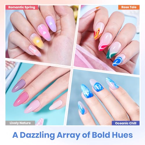 Image of Beetles Gel Nail Polish Set, 119 PCS 100 Colors Fall Gel Polish Kit | Cat Eye, Jelly, Glitter & Pearl Nail Gel, 5Pcs Base Top Coat, Soak Off UV LED Gel Polish for Home Manicure Nail Art