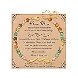 JoycuFF Mom Gifts, Valentines Mothers Day Birthday Gifts for Mom from Daughter Son, Christmas Unique Present for Mother Amazonite Wave Bracelets