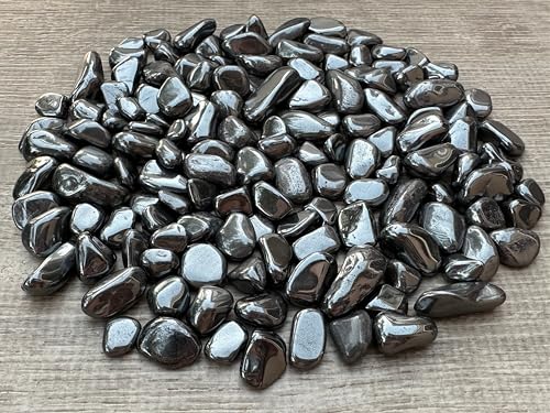 Image of GAF TREASURES 2 oz Lot Hematite Natural Semi Tumbled Hematite Gemstone Chips, Hematite Crushed Mini Crystals, Undrilled Crystal Chips (Hematite Large)