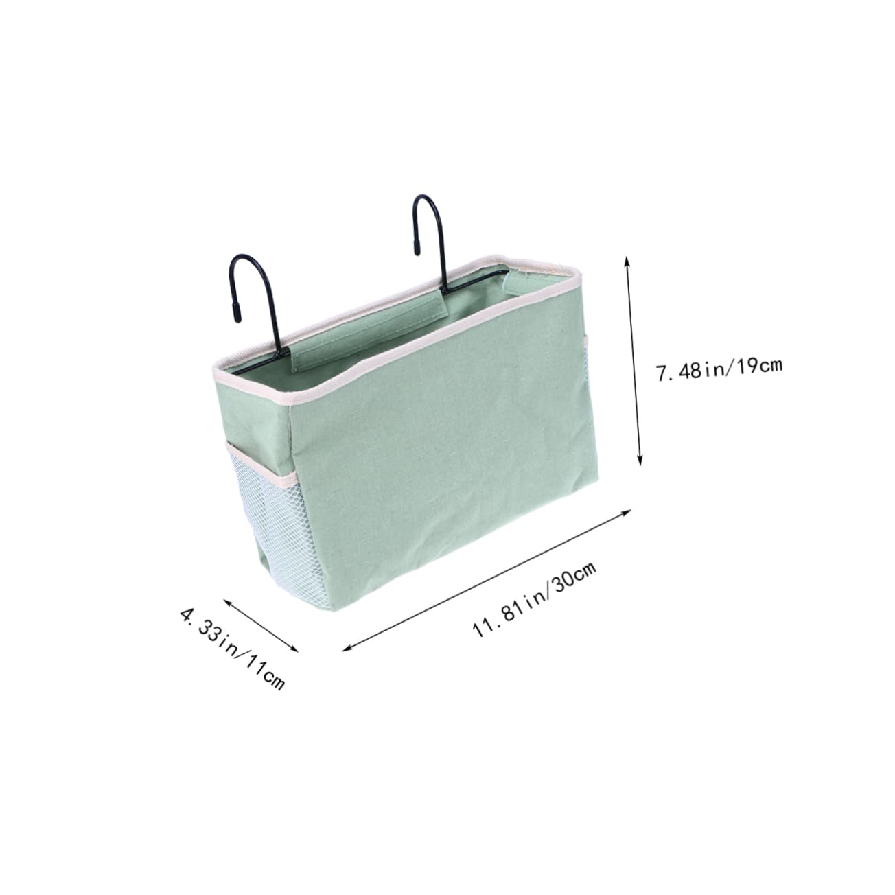 Happyyami 1pc Felt Fabric Storage Bag Lake Blue Hanging Organizer for Bed Rails Dorm Car and More Mesh Holder for Easy Attachment and