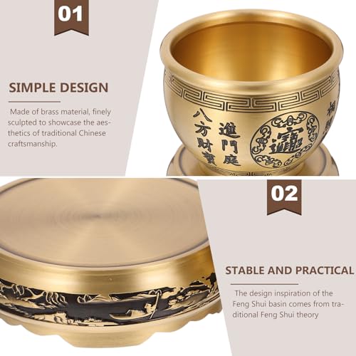 Cuenco de latón Feng Shui VALICLUD dorado para prosperidad 4