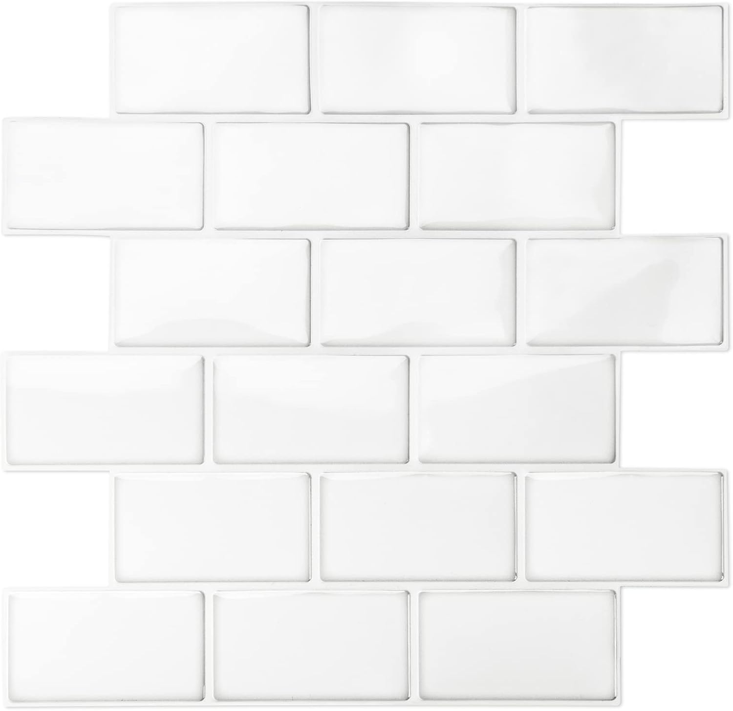 LONGKING Subway Tiles Peel and Stick Backsplash, Stick on Tiles Kitchen Backsplash (Pack of 10, Thicker Design)