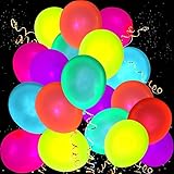 UV Neon Luftballons 100 Stück 10 Zoll Neon Glüh Party Luftballons UV Schwarzlicht Luftballons leuchten im Dunkeln für Geburtstag Hochzeit Weihnachten Halloween Party Deko (Style A, 100 Stück)