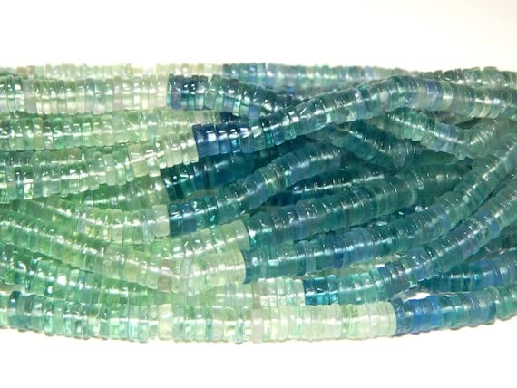 Aquamarine Smooth Beads perles de pierres naturelles rondelles pour enfilage DIY
