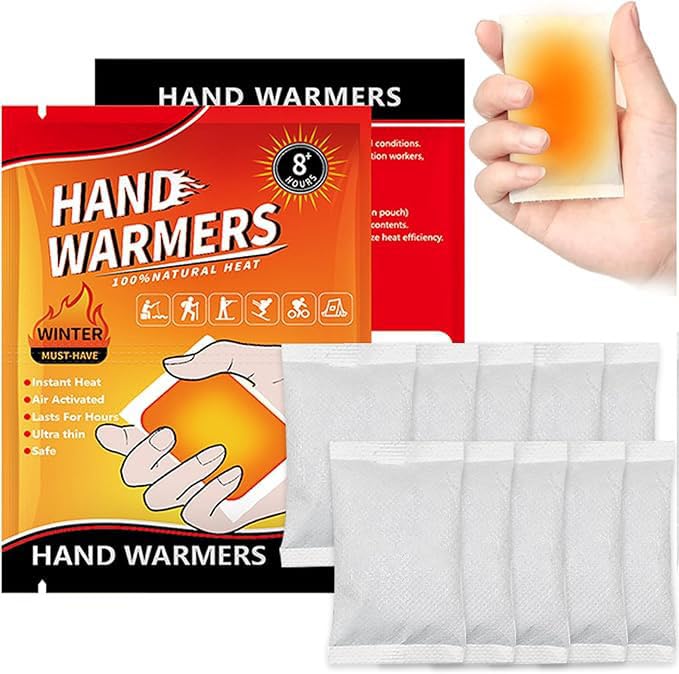 Maxmana Secret Hand Warmers-Disposable Heat Pad Hot Hands Hand Warmers Long Lasting Safe Natural Odorless Air Activated Warmers Perfect for Camping Outdoor Skiing Travel (2)