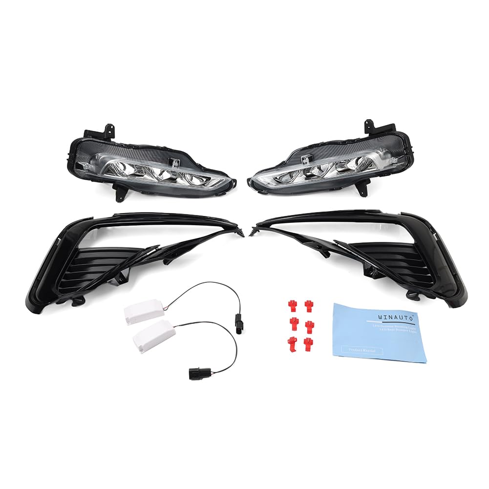 Liru 2 Pcs Front Fog Light Daytime Running Lights Driving Lamps ABS White+Yellow for KIA Optima K5 2019-2020