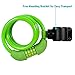 Titanker Bike Lock, 4 Feet Security Resettable Combination Coiling Bike Cable Locks with Mounting Bracket, 1/2 Inch Diameter (Green)