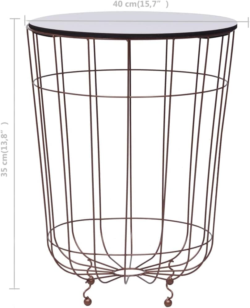 Coffee Table,Dresser,Bamboo Coffee Table,for Pool Decks, Gardens, patios, courtyards Gold Ø 15.7"