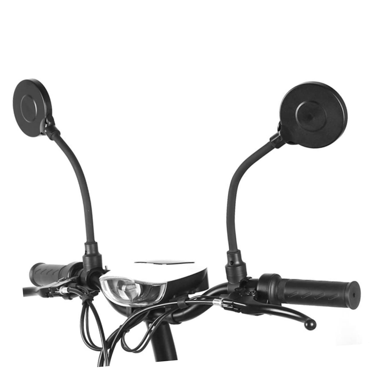 Specchietto Retrovisore Bici da Corsa Nero 2 Pezzi Alluminio Abs | Lente Acrilica, Regolabile e Facile da Installare, per Scooter e Bici, Confezione Doppia