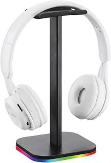 Suporte de fone de ouvido para jogos RGB, Suporte de fone de ouvido para jogos para mesa com base RGB, Ótimo para estações de jogos, acessórios sofisticados para jogadores de mesa Generic