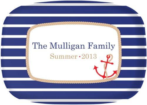 Customized Nautical Serving Dish - Anchors Away Platter
