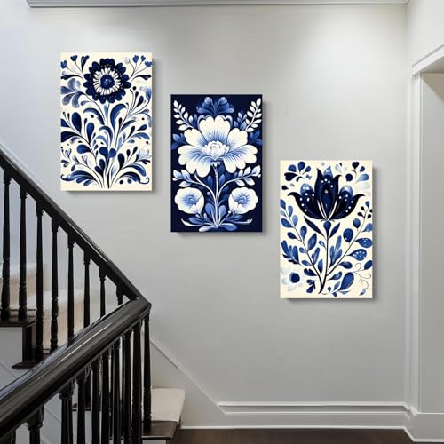 Wivsev Scandinavian Wall Art,Flower Wall Art,Floral Paintings Wall Decor for