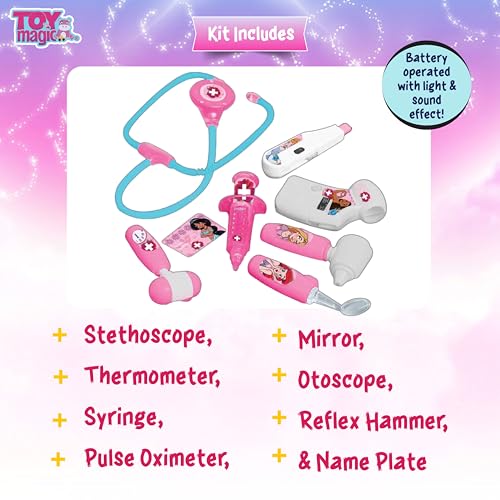 Image of ToyMagic Princess Doctor Playset for Kids |Convertible Suitcase with Battery Operated Pretend Play Toy for Boys & Girls 3+ Years| Doctor Kit Toyset Perfect for Gift | retend Play Learning Toy