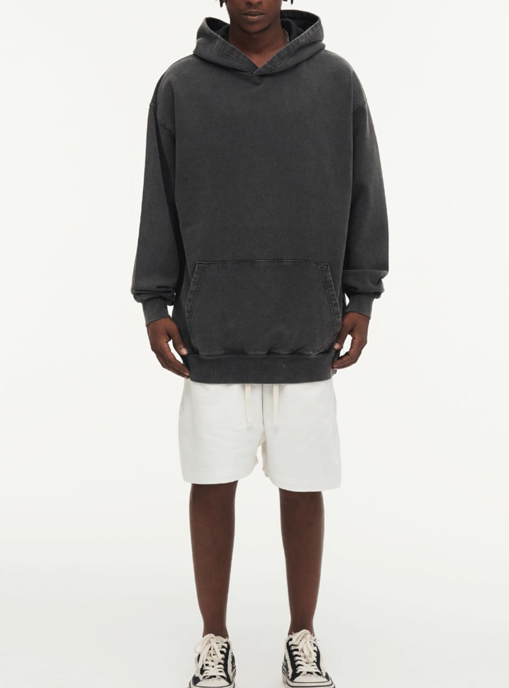 POHADON Oversized Hoodies for Men Women Acid Wash Heavy Cotton Hooded Pullover Sweatshirt Vintage Y2k Streetwear - Image 6