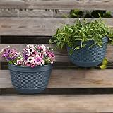 2Pcs Resin Wall Planters Hanging Flower Plant Pots Vertical Wall Mount Planter Pot Flower Basket for