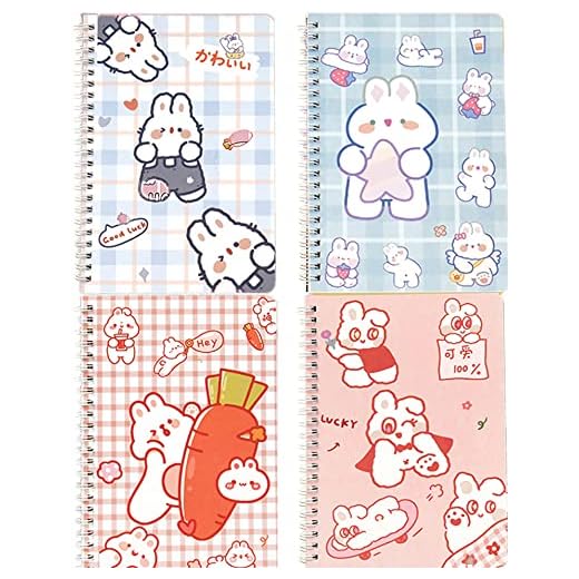 Kawaii Rabbit Spiral Notebook Set