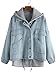 Produktbild Cystyle Damen zweiteilige Denim Jacke mit Kapuze und Kordelzug (XS = Asin S, blau)