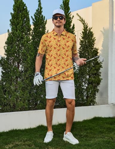Golf Shirts for Men Moisture Wicking Quick Dry Polo Shirts | Funny Pattern, Lightweight, Breathable Comfort, Stretch Mobility, Casual Golf Polo Shirt miniatura 5