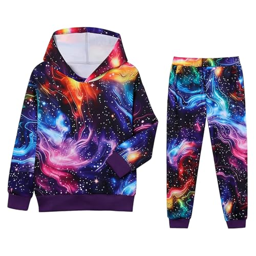 Ensemble garçon sweat-shirt avec imprimé graphique stylé et pantalon assorti confortable