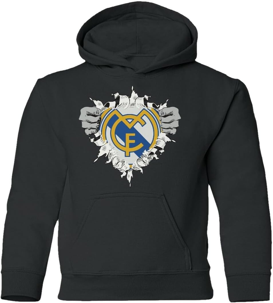 Madrid Superhero Football Trendy Soccer Design Fans Youth Hooded Sweatshirt