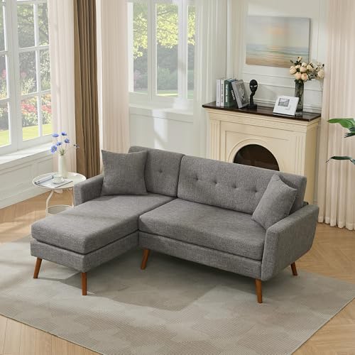 Tbfit L-Shaped 80" Couch Sectional Sofa with Chaise, Gray