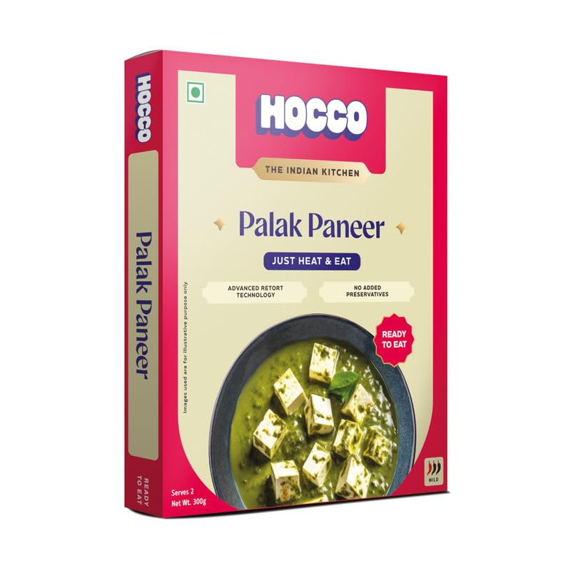 HOCCO Ready To Eat Palak Paneer Sabji | Just Heat & Eat | Ready To Cook | No Added Perservatives & Colour | Meal Real In 5 Minutes | Microwave_Serves 2 People -300 gm - Image 4 thumbnail